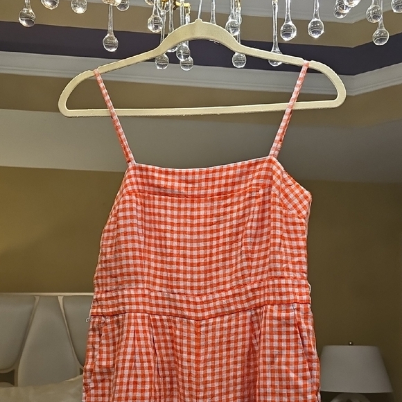 J. Crew Red and Gray Gingham Jumpsuit - Picture 3 of 16